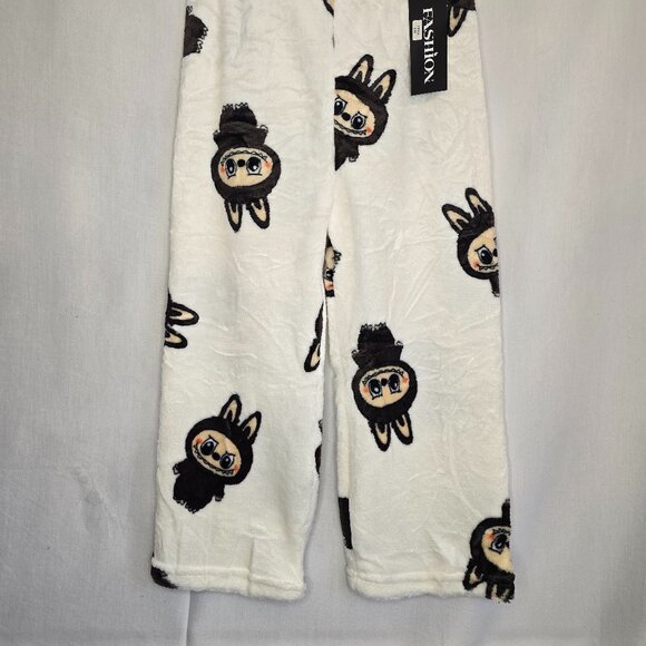 Kid's White Labubu Fleece Pajama Pant - Picture 2 of 3